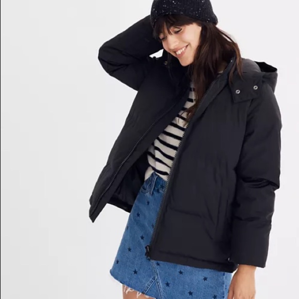 Madewell quilted puffer parka black